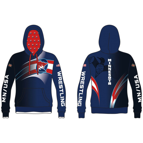 MN/USA Wrestling Sublimated Navy Hoodie